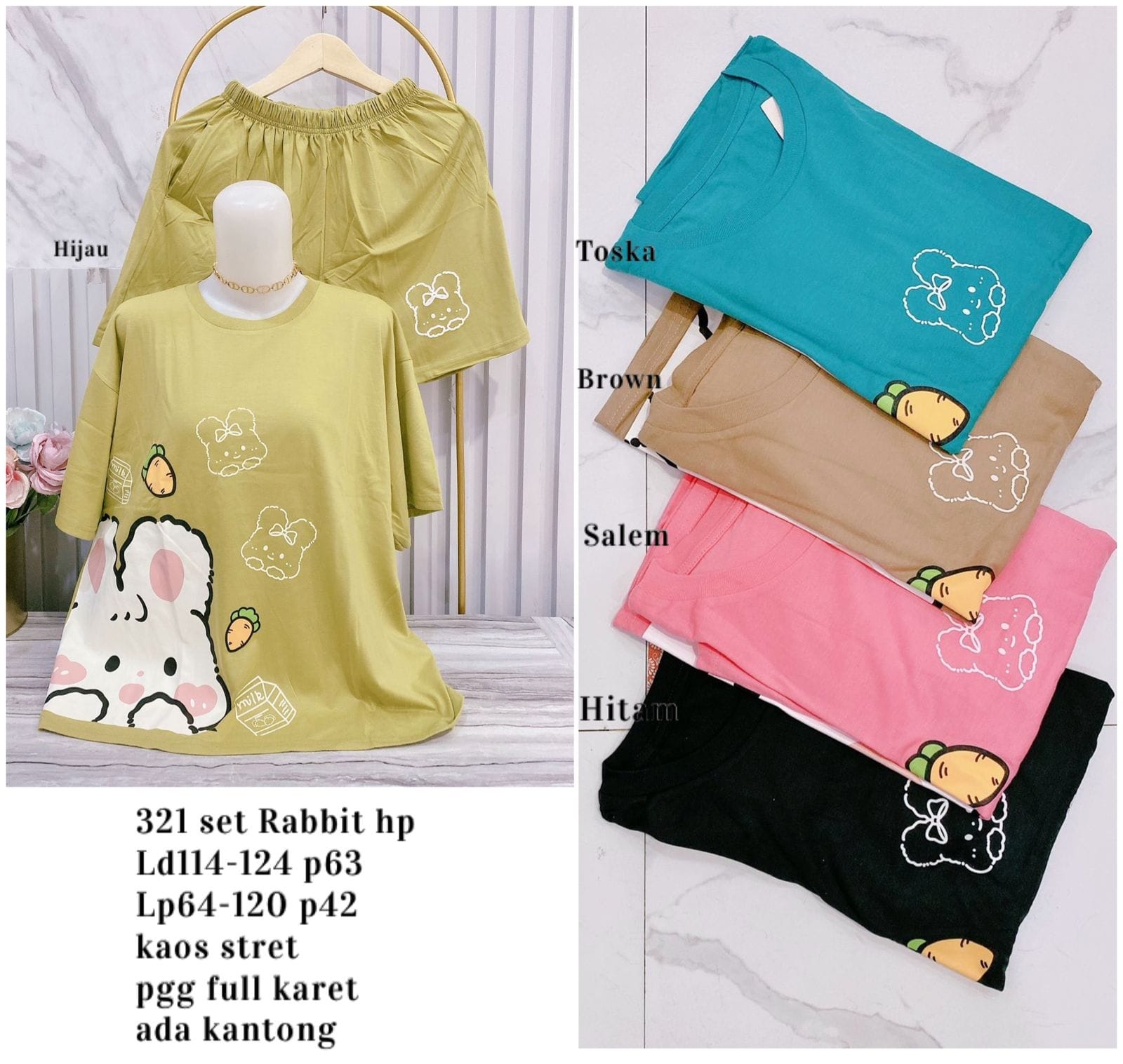 321 Setelan Rabbit Pendek