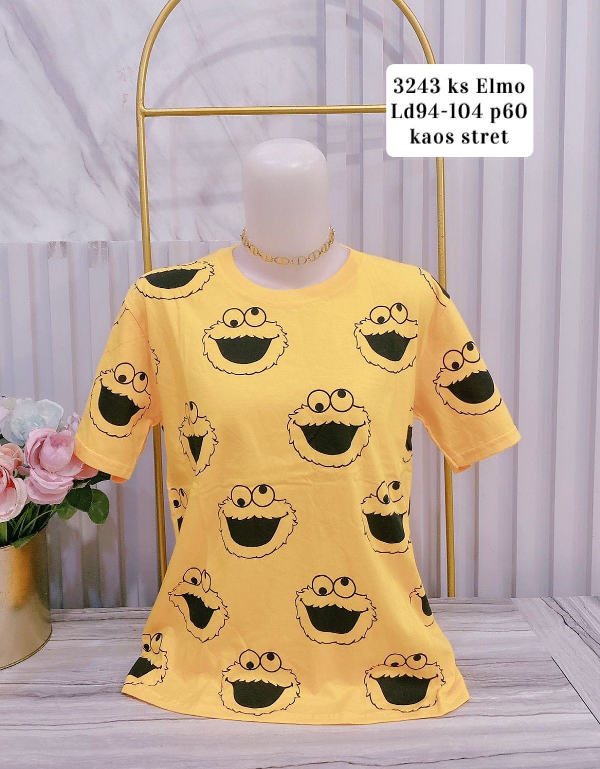 3243 Kaos Elmo Kuning