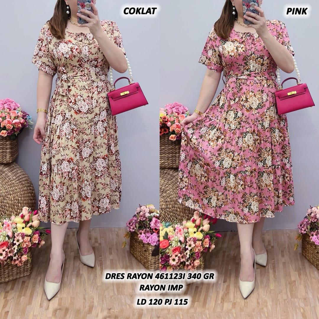 461123 Dress Floral Rayon