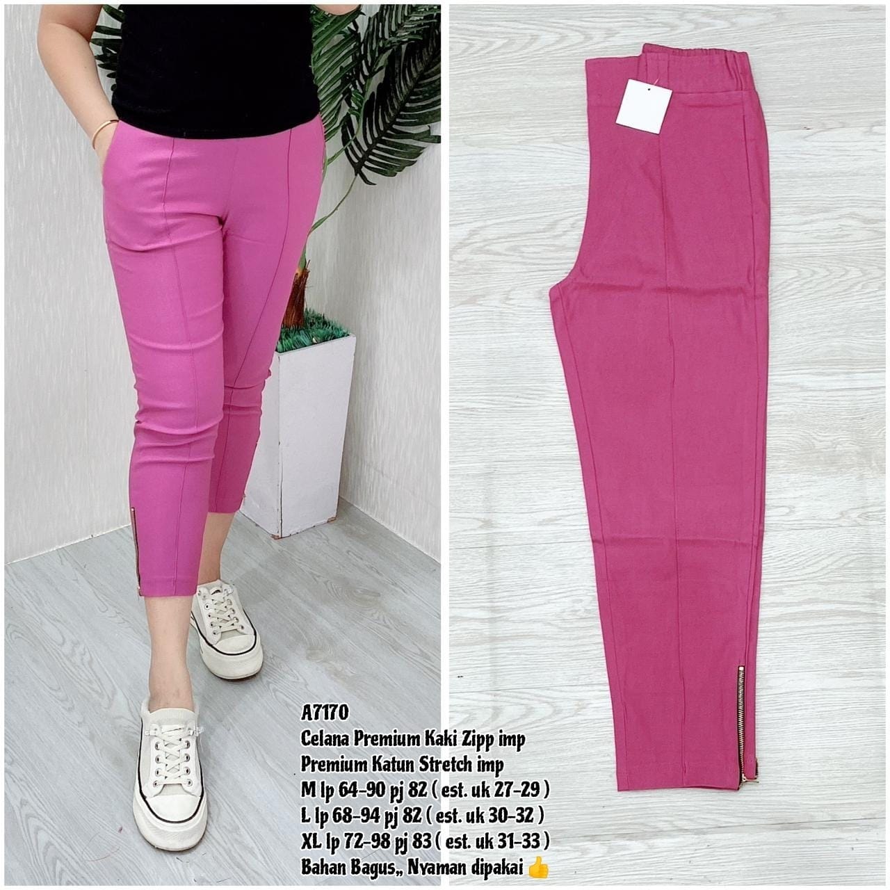 A7170 Celana Premium Kaki Zipper - ETHNES Clothing