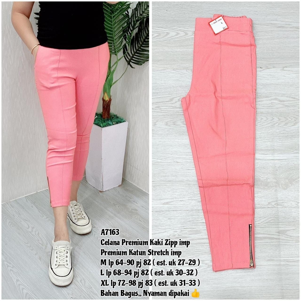 A7163 Celana Premium Kaki Zipper - ETHNES Clothing