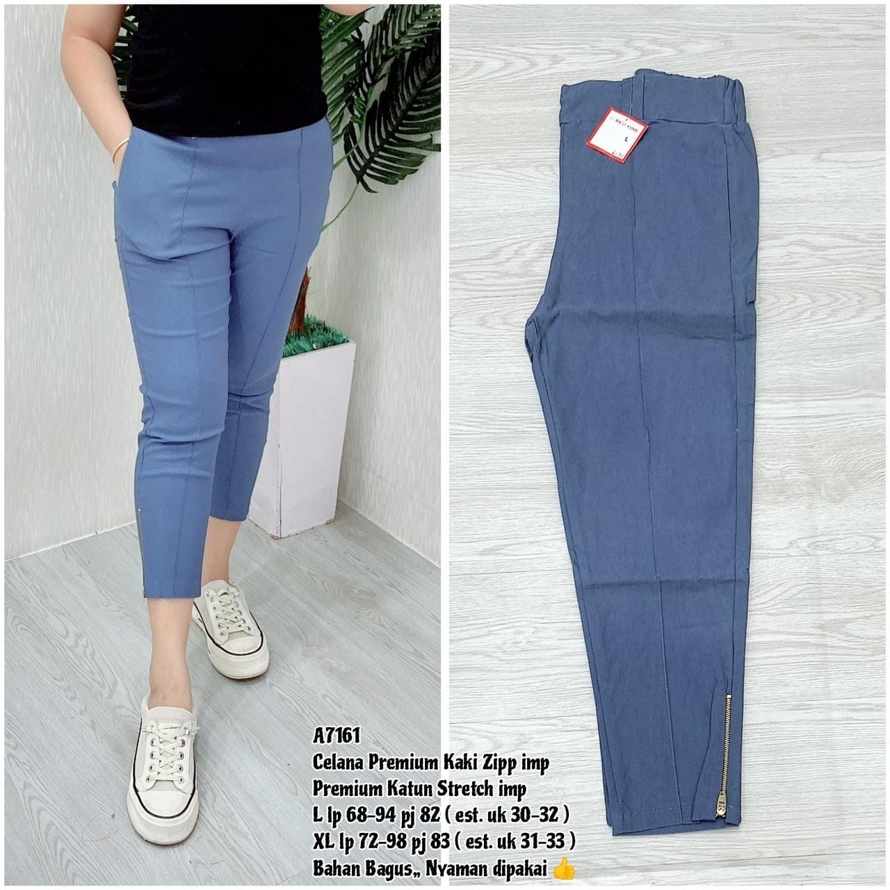A7161 Celana Premium Kaki Zipper - ETHNES Clothing