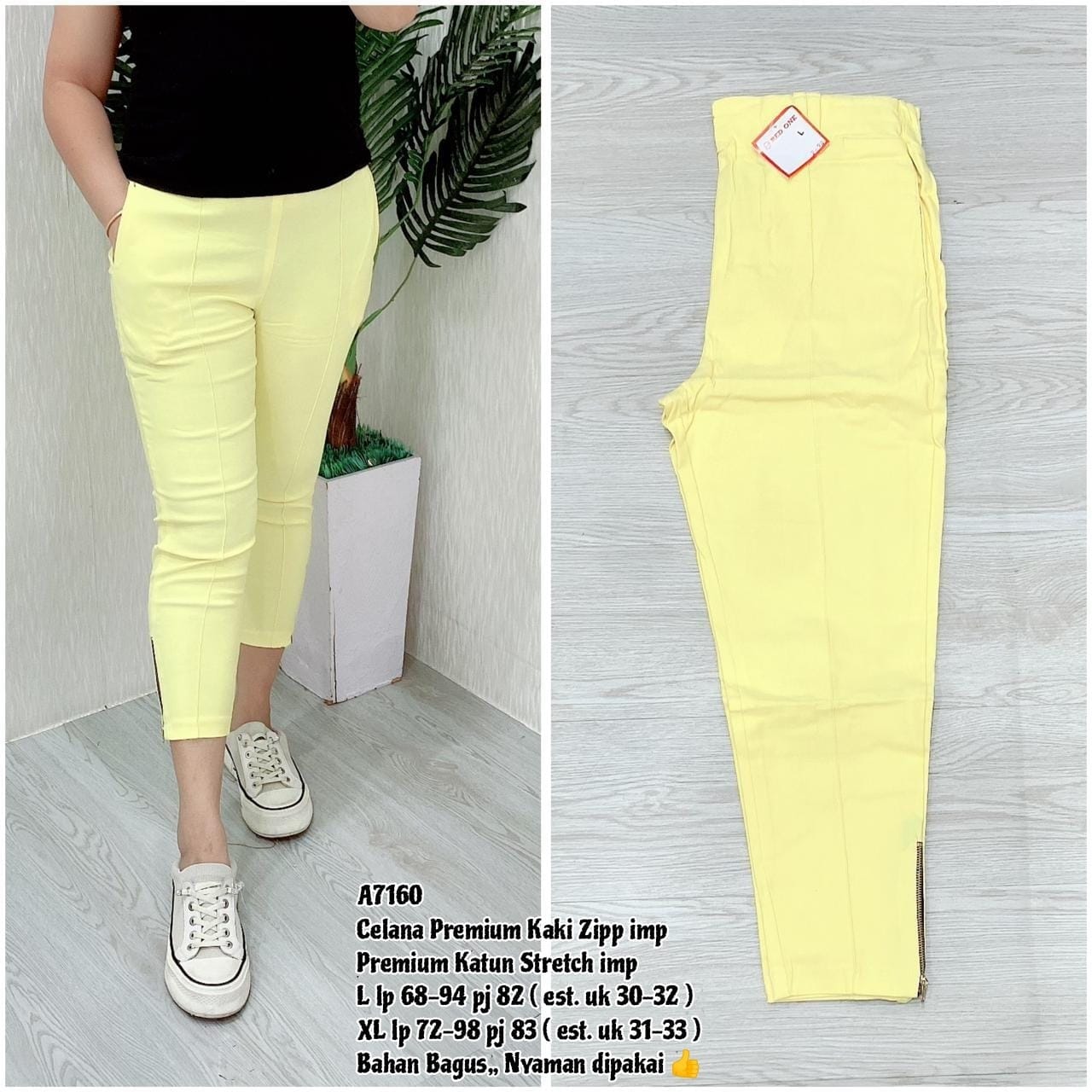 A7160 Celana Premium Kaki Zipper - ETHNES Clothing