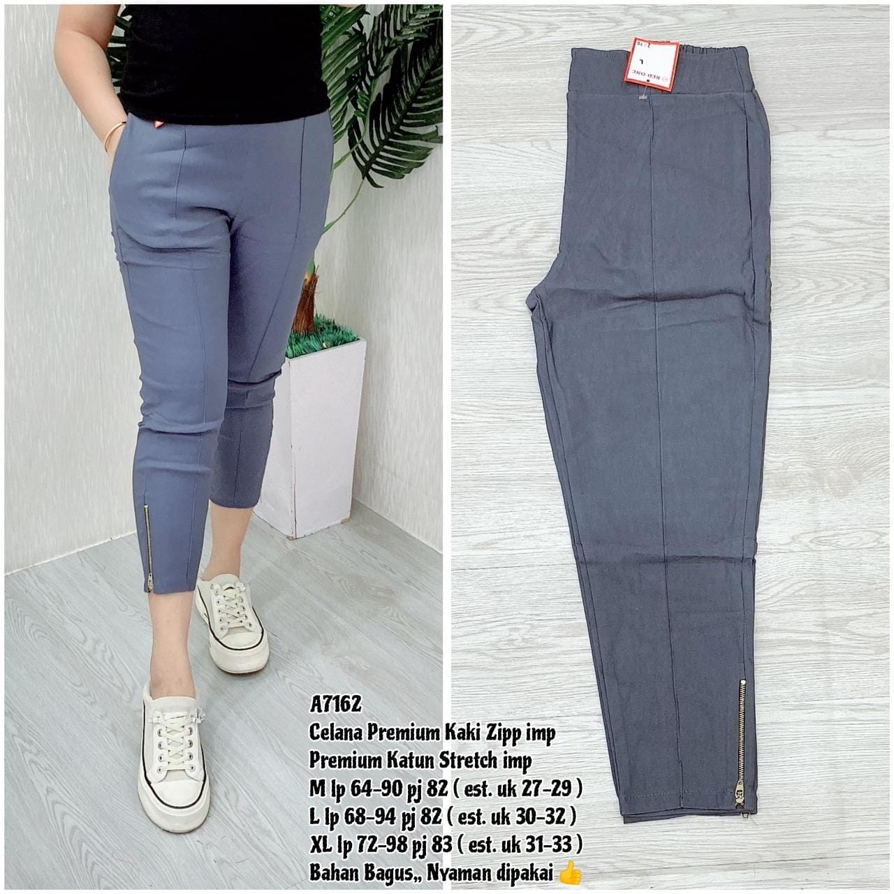 A7162 Celana Premium Kaki Zipper - ETHNES Clothing