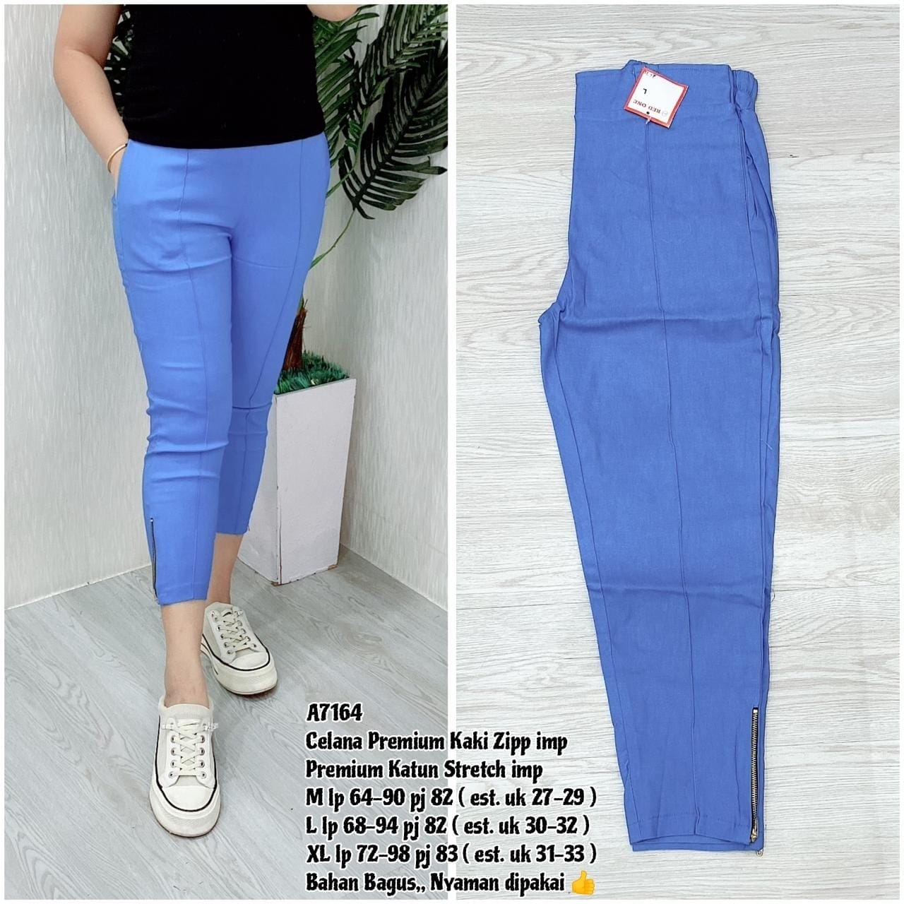 A7164 Celana Premium Kaki Zipper - ETHNES Clothing