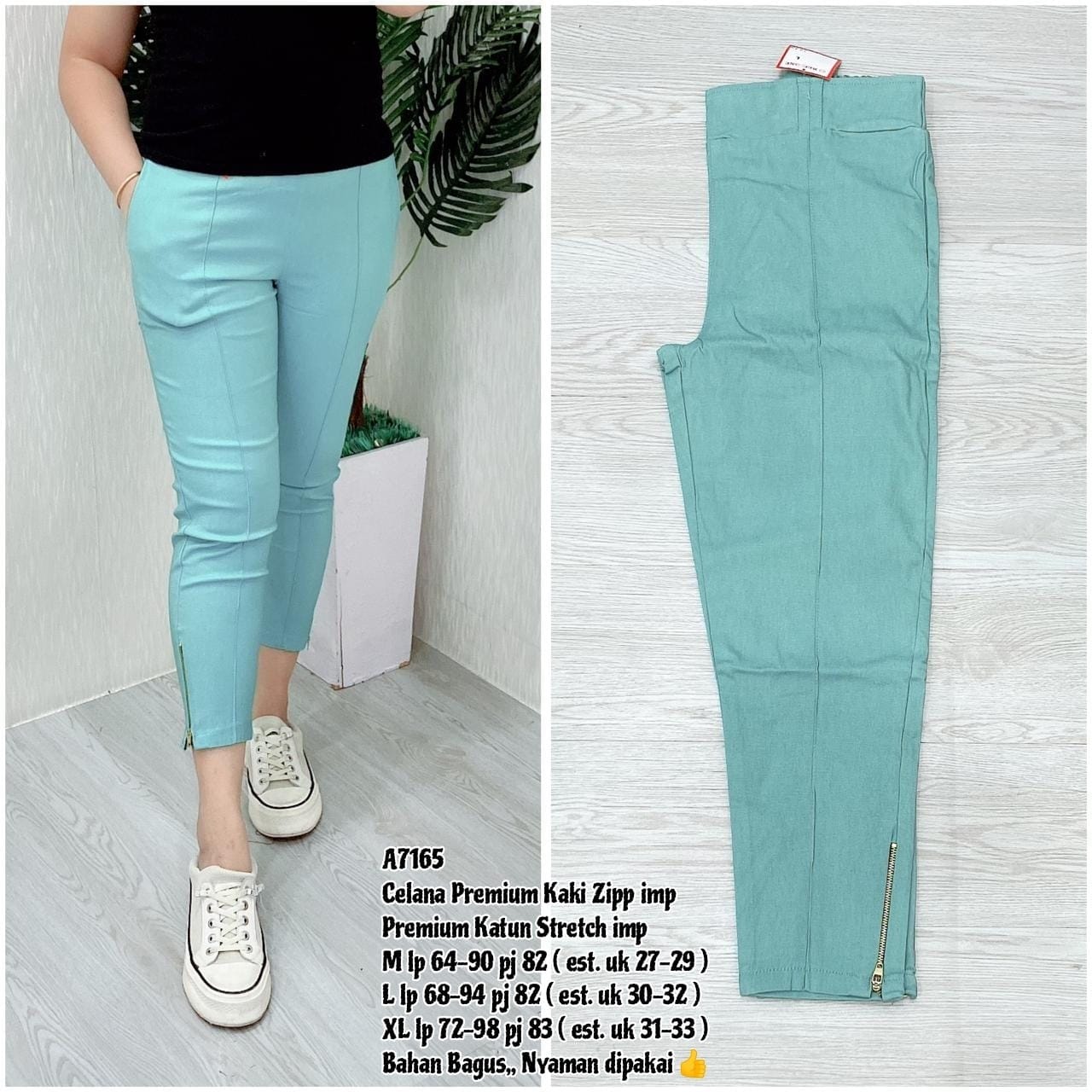 A7165 Celana Premium Kaki Zipper - ETHNES Clothing