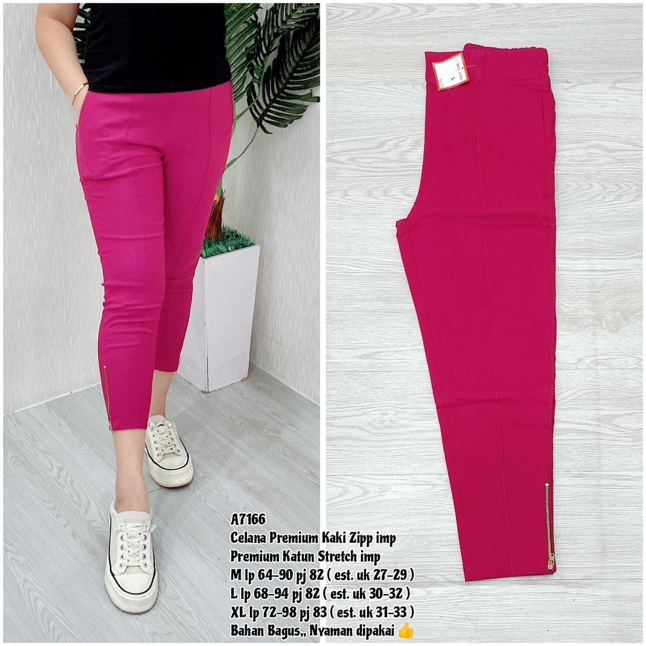 A7166 Celana Premium Kaki Zipper - ETHNES Clothing