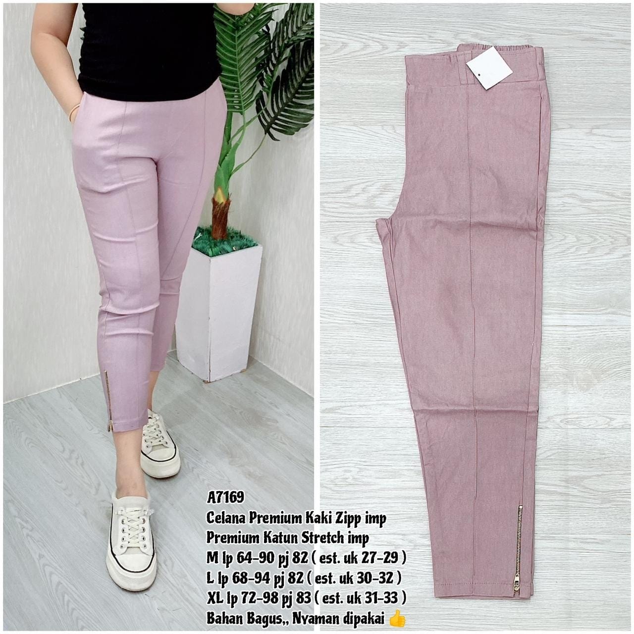 A7169 Celana Premium Kaki Zipper - ETHNES Clothing