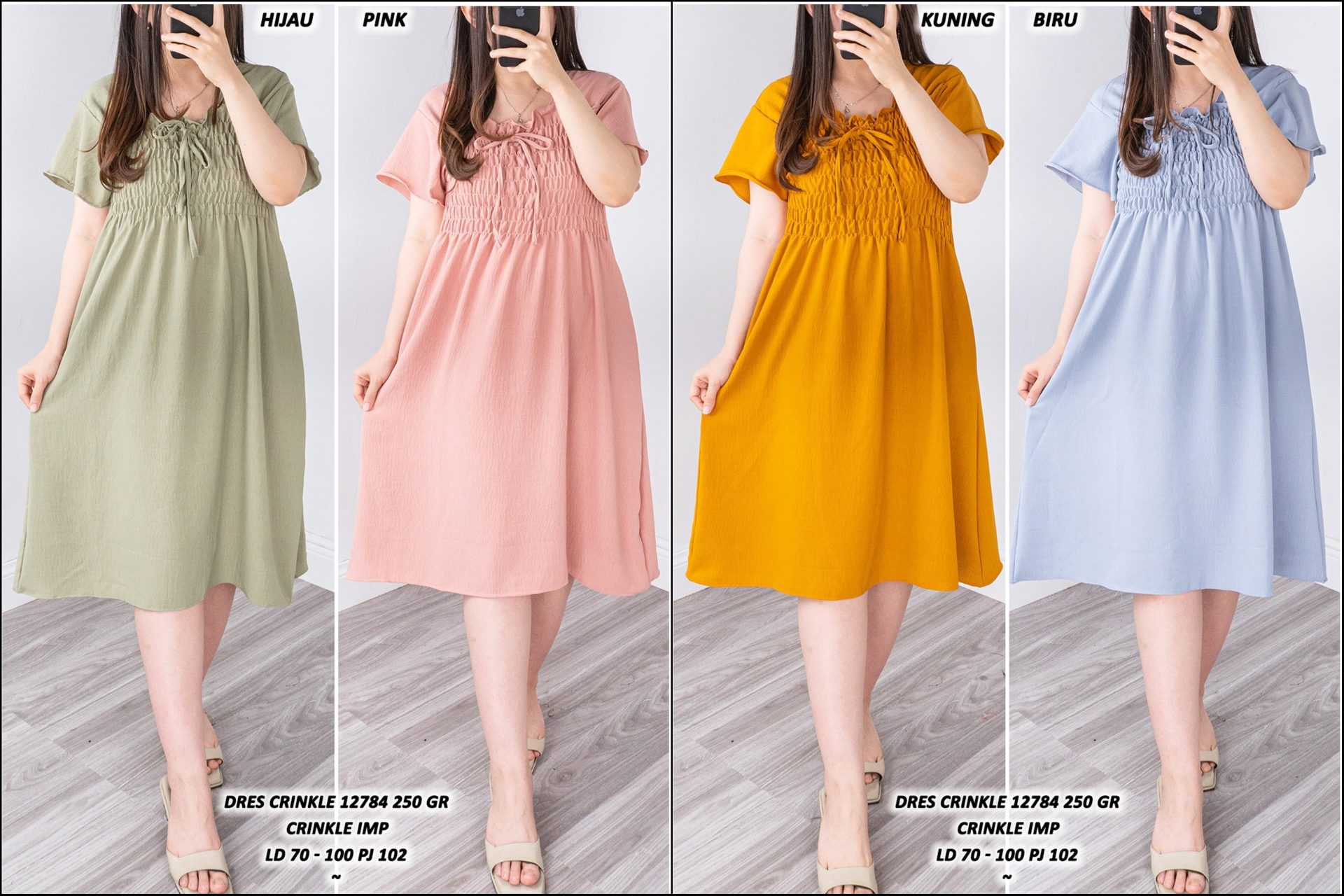 12784 Dress Smocked Crinkle